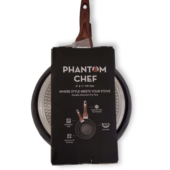 Phantom Chef 8" & 11" Fry Pan Black NWT - Picture 3 of 4